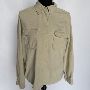 Abercrombie & Fitch women’s corduroy button down shirt tan size M